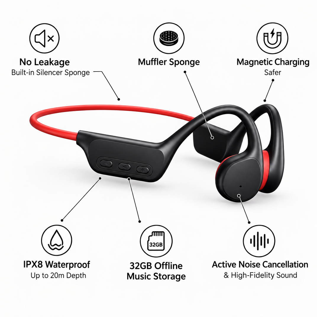 BoneWavy Xtreme Open Ear Headphones